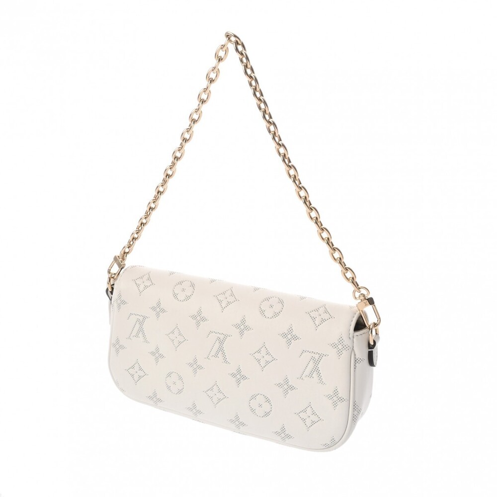 Louis Vuitton Wallet Shoulder White Calf Monogram Ivy Chain on Bag Leather